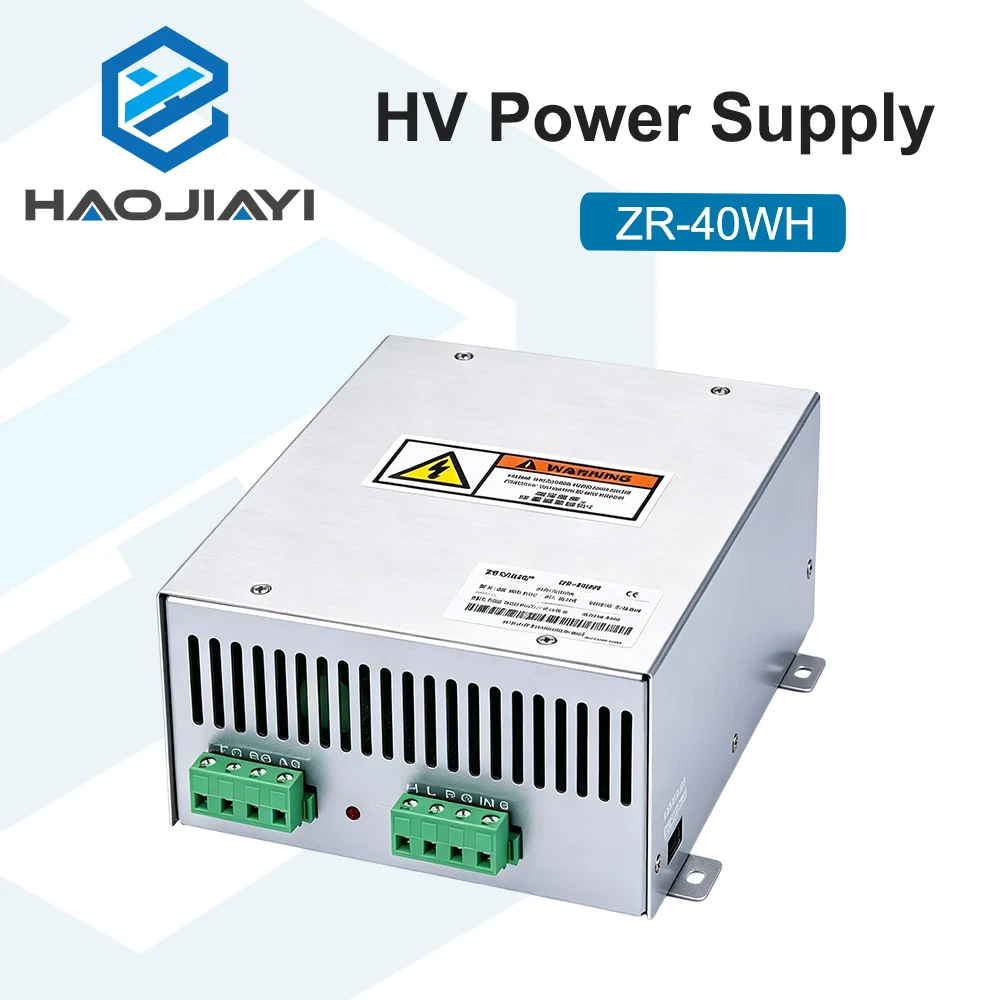 High Voltage CO2 Laser Power Supply ZR-40WH 40W for Glass Laser Tube Laser Engraving Cutting Machine Spare Parts