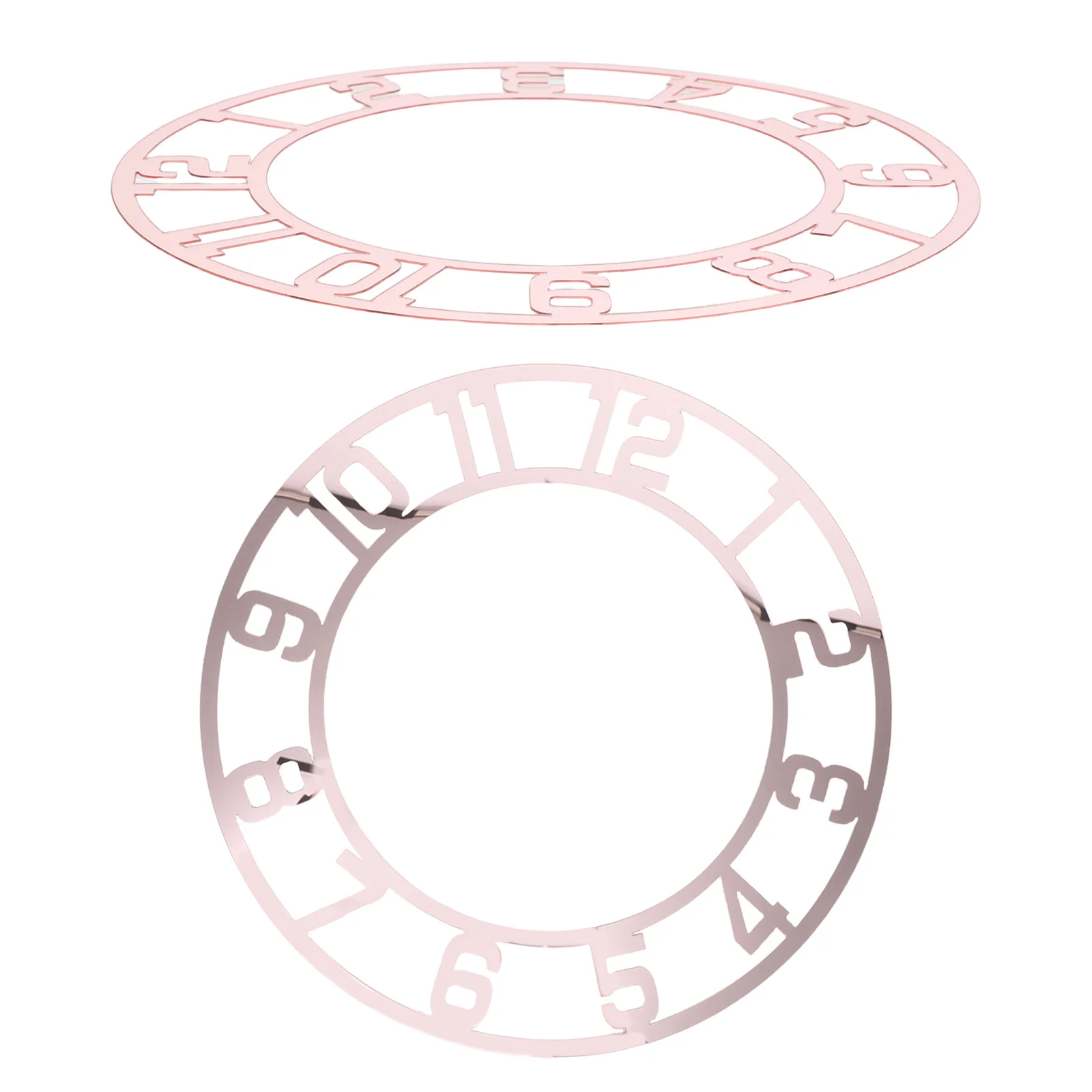 

2Pcs Round Mirror Clock Face Sticker Acrylic Dial Plate Self Adhesive Wall Clock Numbers Home Living Room Decor