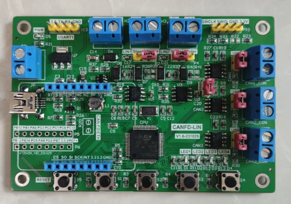 4-Channel canfd development board 2-channel lin to ethernet stm32g474re