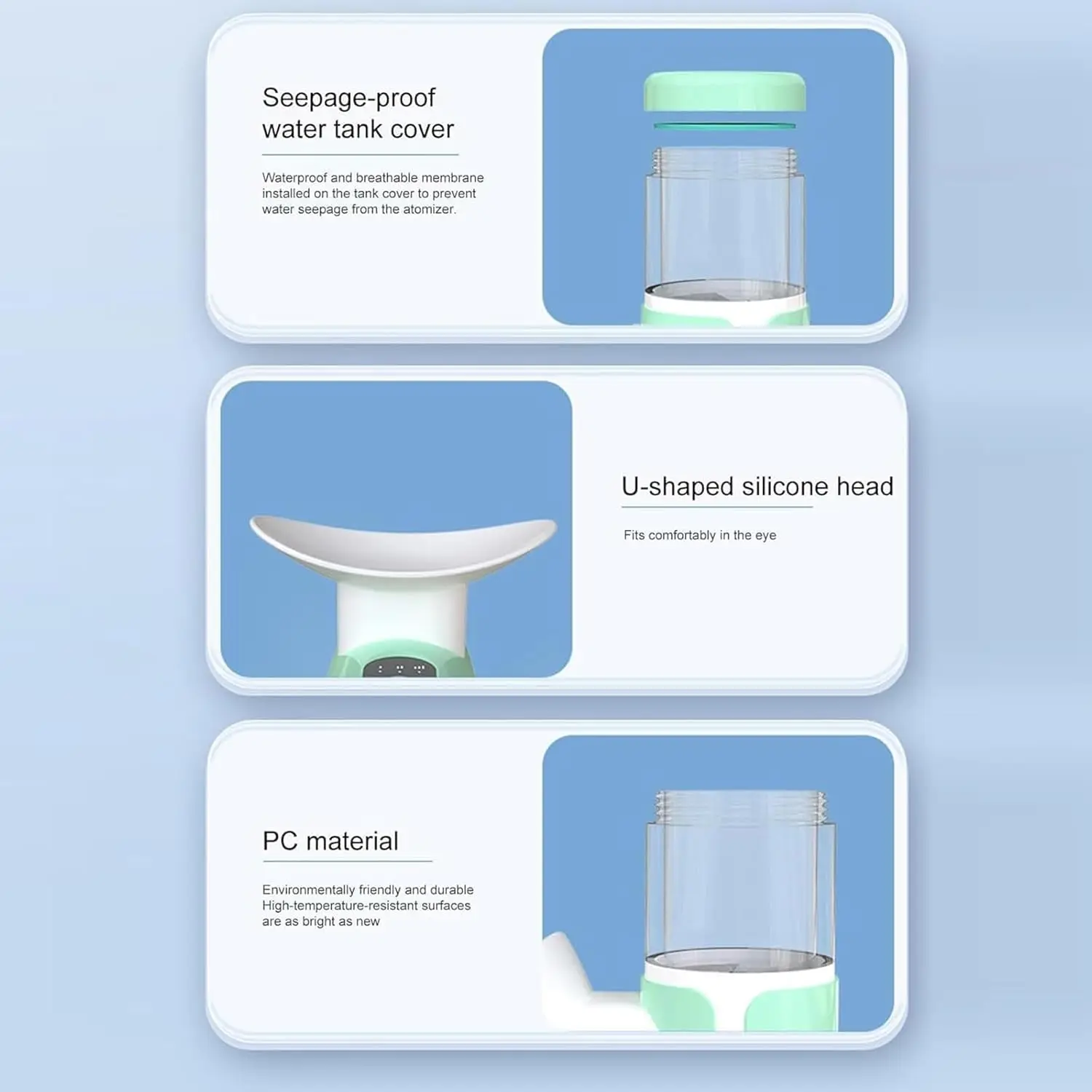 علاج بالبخار للعيون الجافة، بخاخ بخار محمول لتخفيف العين الجافة ودعم الترطيب القابل لإعادة الشحن #6
