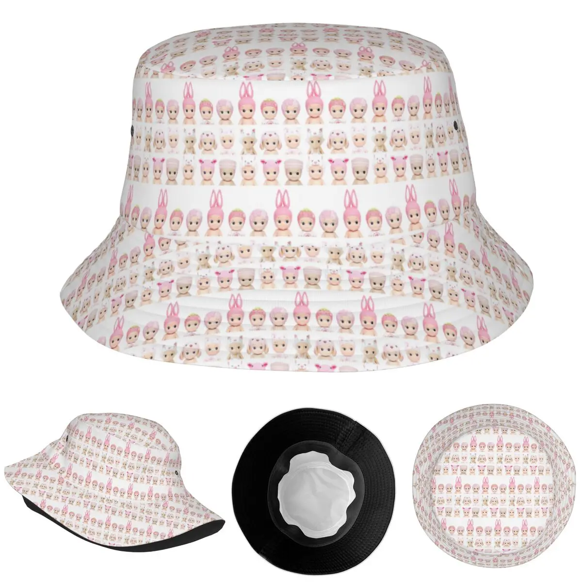 

Милые панамы с изображением Сонни ангела и клубники для девочек, панама для детей, шапки в рыбацком стиле Боб, летние шапки для рыбалки, унисекс