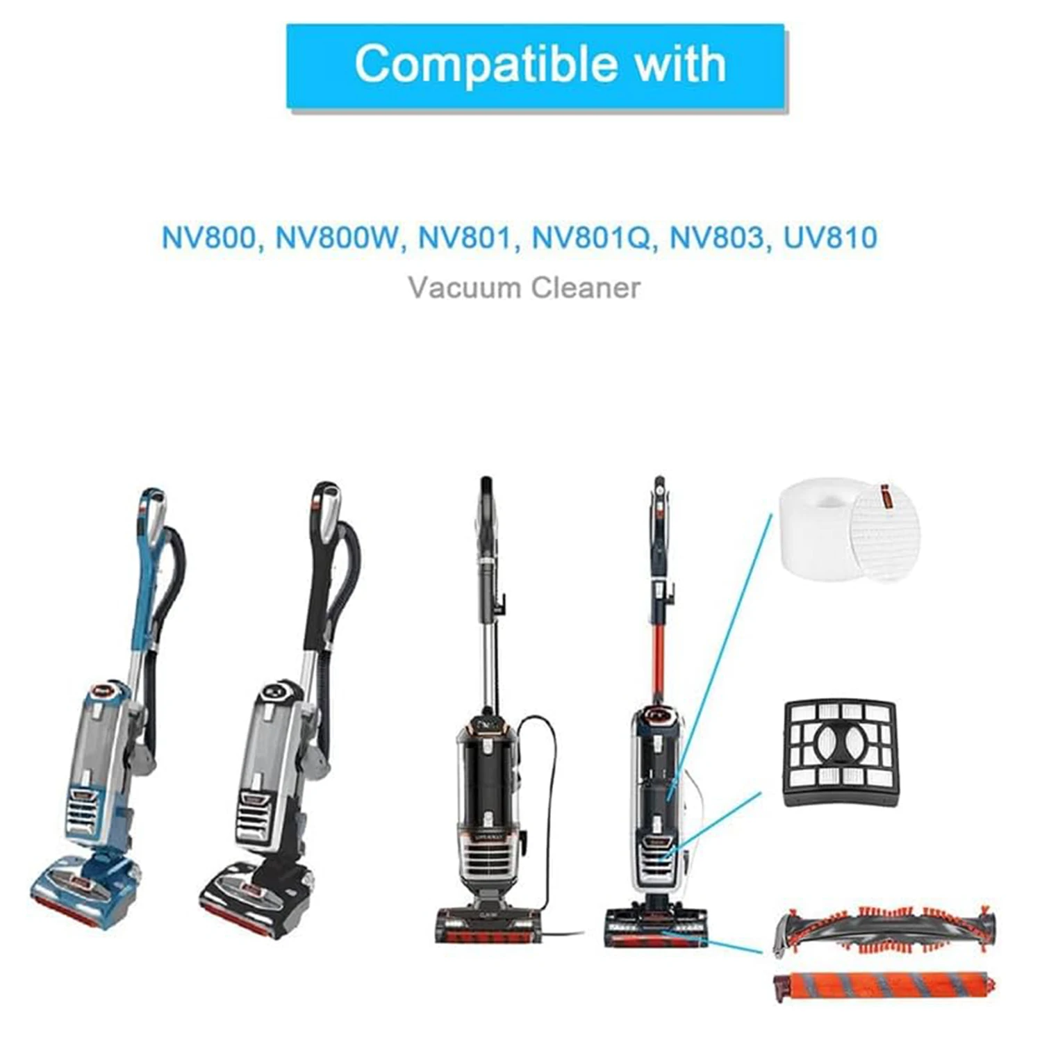 Replacement Parts for Shark NV800, NV800W, NV801, NV801Q, NV803, UV810 Vacuum Cleaner