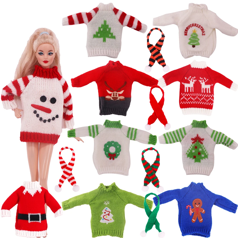 25 Puppenpullover für Elfenpuppe, rot, für Jungen, für Babi, 11,8 Zoll (30 cm), Puppenkleidung, Kleiderzubehör, Weihnachtsgeschenk
