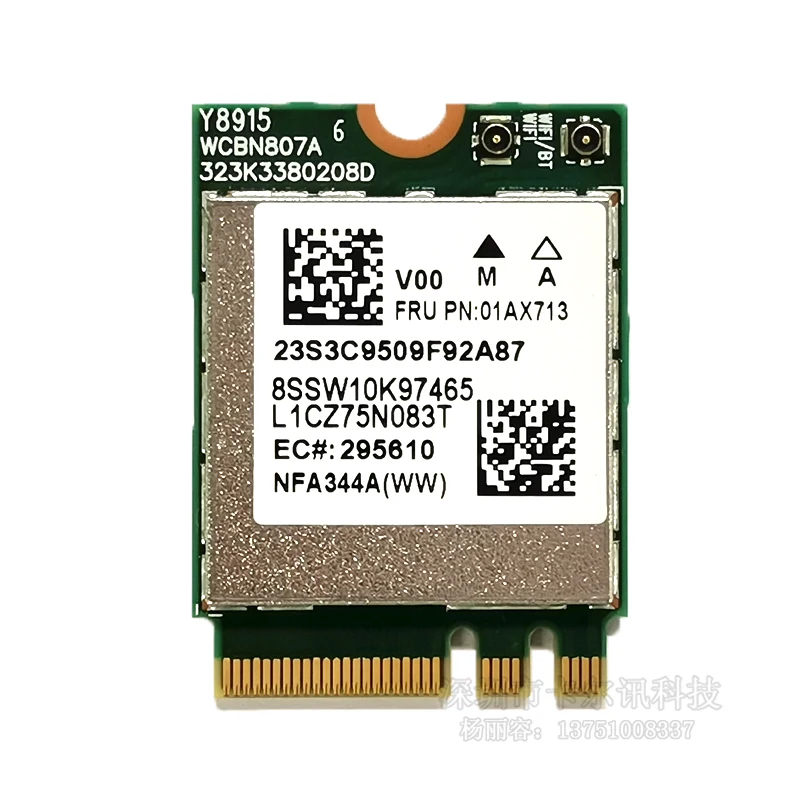 For Atheros QCNFA344A Dual Band Bluetooth 4.1 NGFF WiFi Wireless Card 01AX713 For Lenovo 710S E470 E475 E570 E575 YOGA- 720 910