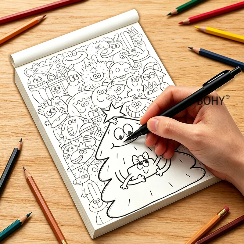 1 Adult Stress Relief Sketching Coloring Album, Featuring 75 Pages, Suitable for Portable Outdoor Painting, Pen Control Training