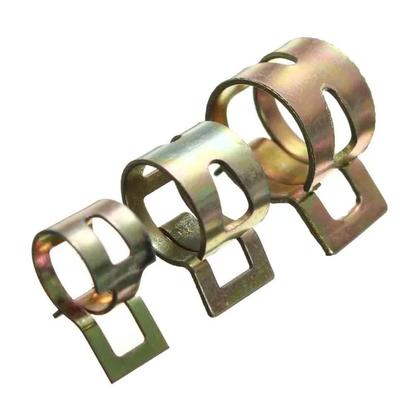 10Pcs Hose Clamp Spring Clip Vacuum Fuel Hose Line Pipe Clamp Fastener Steel Zinc Plated Clamps 6/7/8/9/10/11/12/13/14/15mm