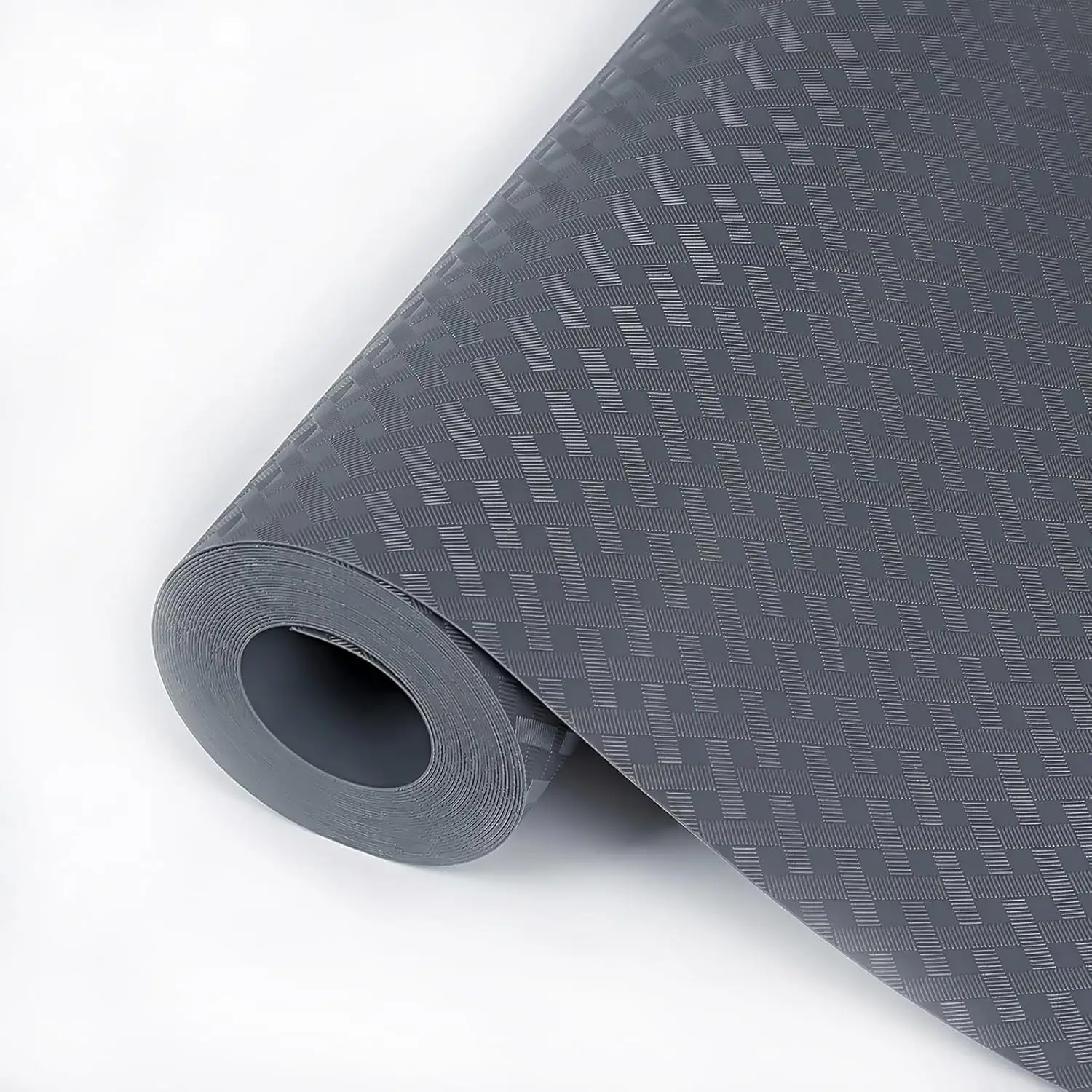 

Non-Adhesive EVA Shelf Liners 16in x 20ft, Kitchen Cabinet Drawer Mats, Fridge Cushion, Gray Crossed Stripe