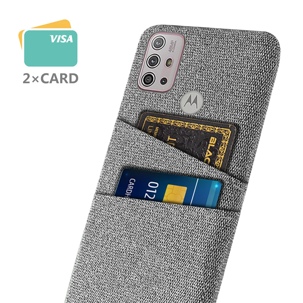 for Moto G10 G60 G60S G100 G200 Back Coque Funda For Motorola Moto G10 G30 G50 G60 Case Luxury Fabric Dual Card Phone Cover