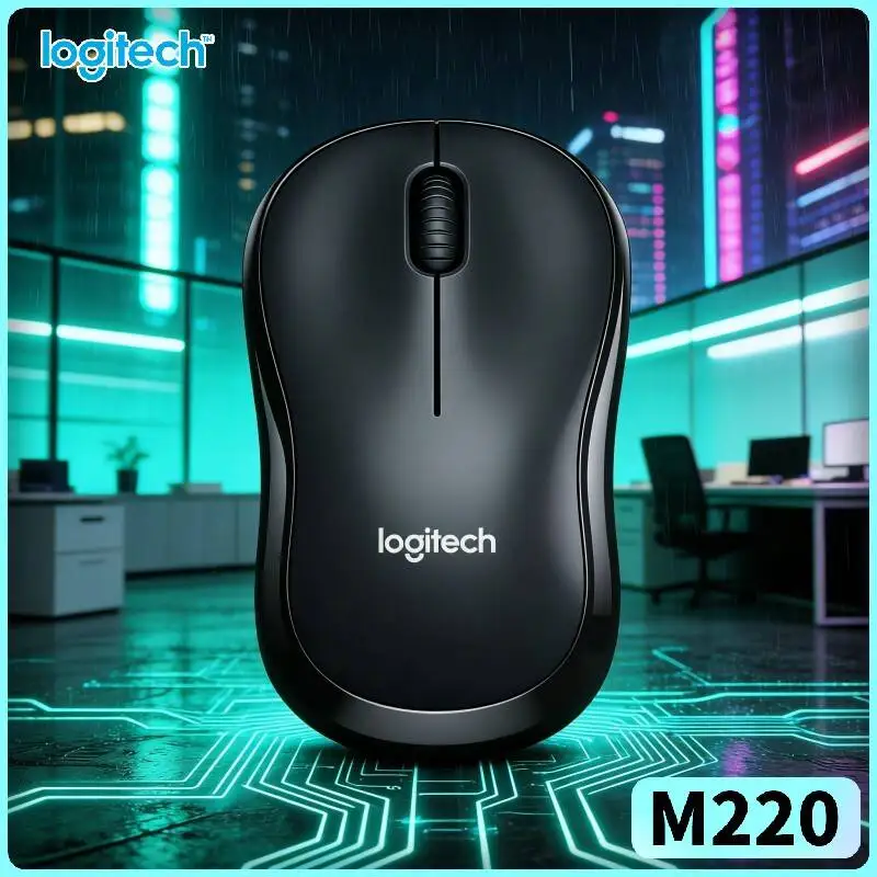 Logitech M220 Silent Mouse 3 Buttons Streamlined Design 1000 DPI Optical Sensor Desktop PC Laptop Office Home Accessory