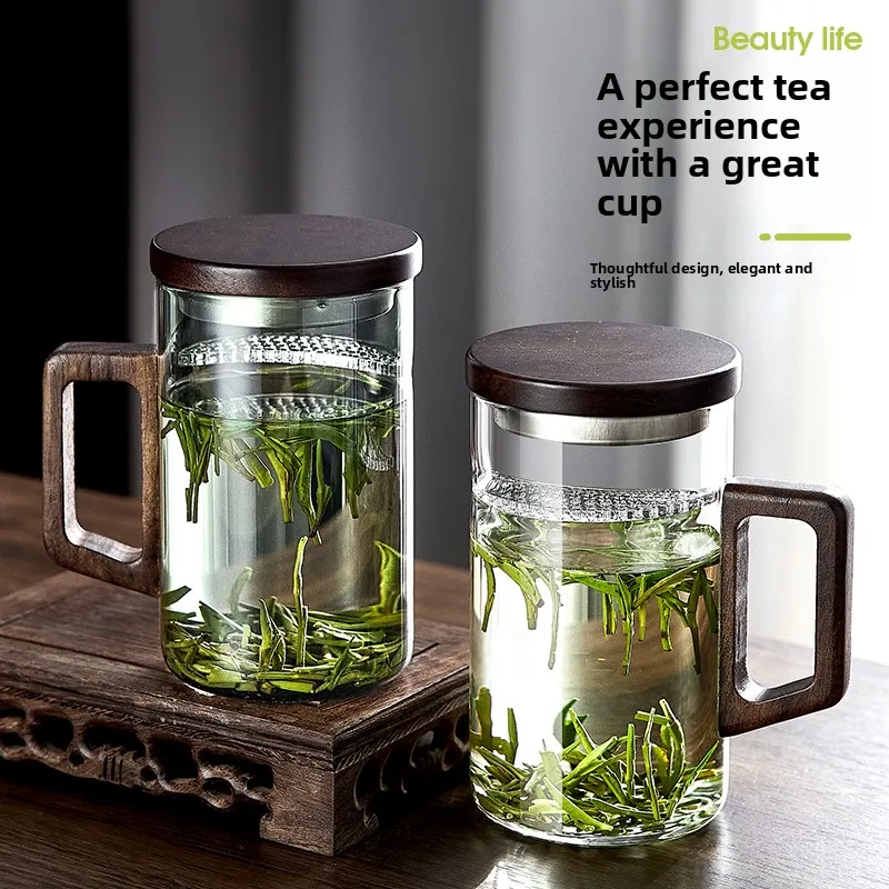 

Green Tea Drinking Cup Men's Special Glass Water Separation Filter Cup Office Home Use Tea Brewing Cup Heat Resistant Glass