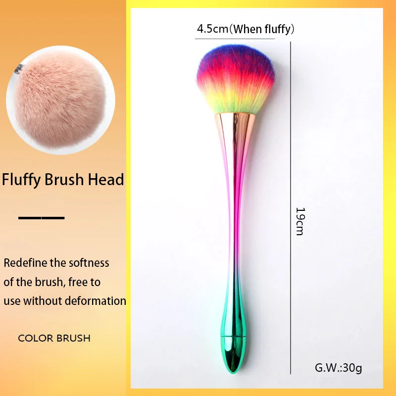 Color Nail Brush Professional Makeup Brushes Gel For Dust Paint Manicure Nails Art Make Powder Brush Stylist Supplies Accessory