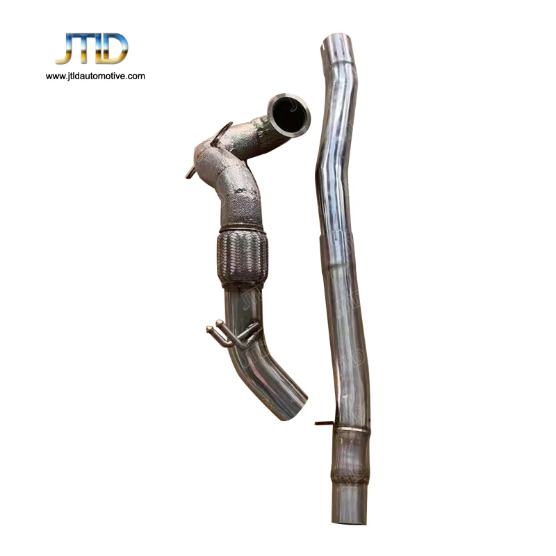 Downpipe For AUDI S3 V8 BI TURBO  SS304 Stainless Steel Performance Catless Exhaust System  - Active Sound System Exhaust