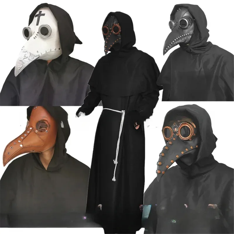 Az15Halloween Beak Punk Steam الأوروبي الأسود الموت طبيب الطاعون قناع اللاتكس تأثيري حلي