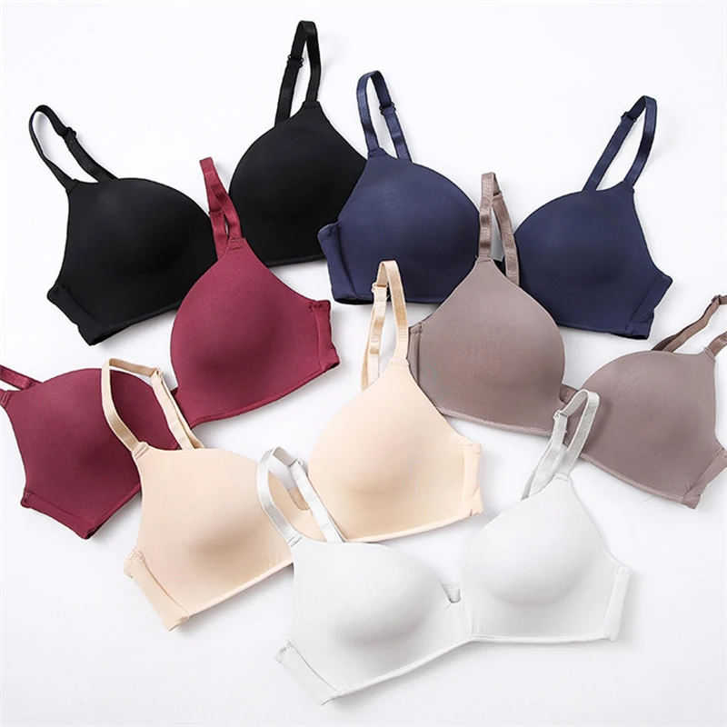 Ice InjBra-Soutien-gorge push-up sans fil pour femme, sous-vêtement sexy, lingerie simple, brassière sans couture, confortable