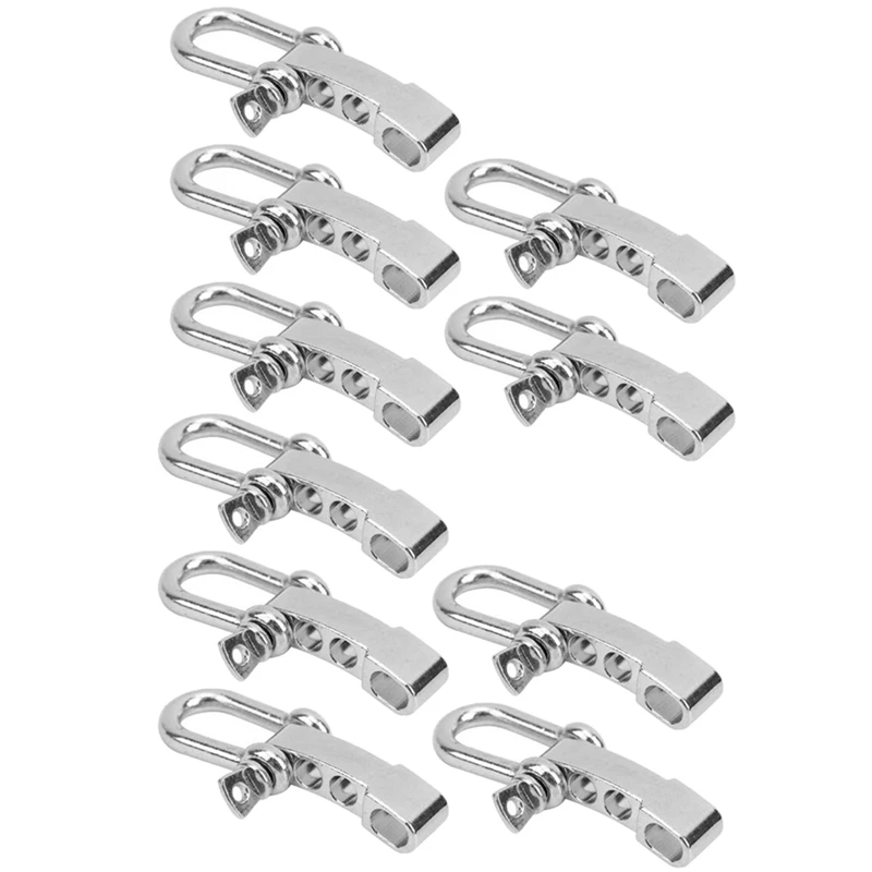 10Pcs U-Type Shackle Buckle Adjustable Clip Survival Paracord Kit Parachute Bracelet Adjuster Cord Lanyard Shackle