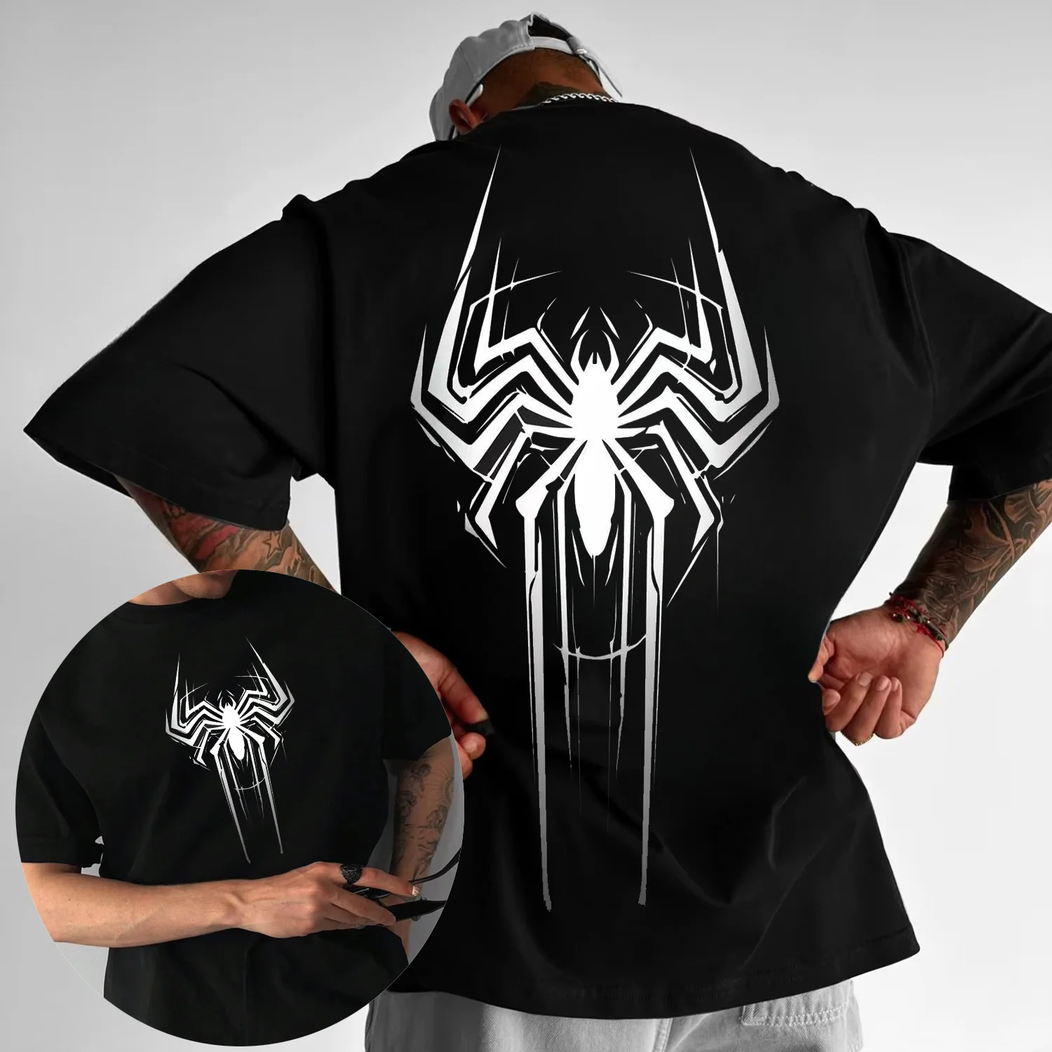 

Новинка лета 202, футболка с принтом «Человек-паук Crossover Universe», 100% хлопок, мужская и женская свободная футболка с короткими рукавами в стиле аниме Y2K