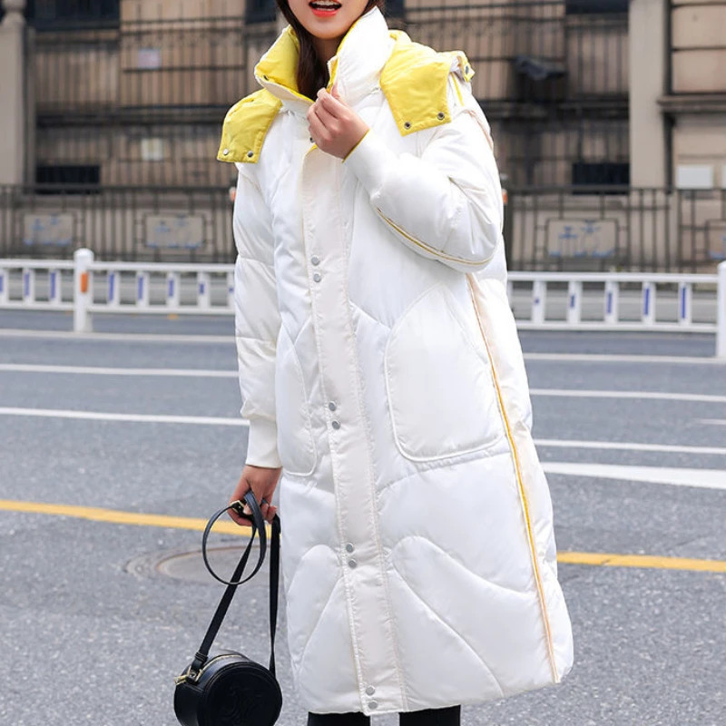 

2023 New Fashion Double-Sided Wear Large Size Cotton-Padded Coat Women Mid-Length Down Cotton-Padded Coat Thick Warm Jacket