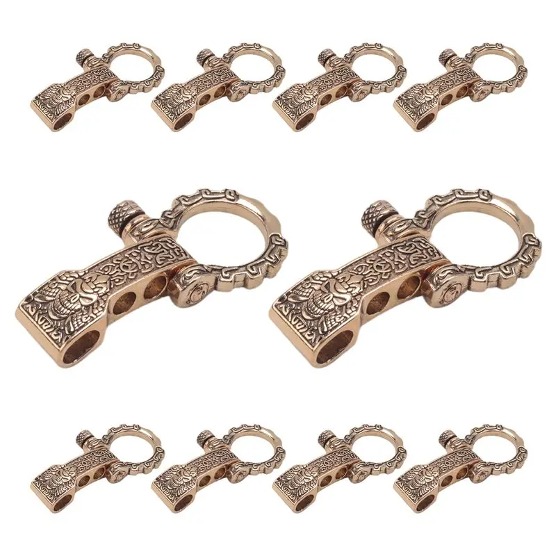 

A93Z Paracord Buckles Bow Clasps Screw Pin Anchor Shackle Adjustable Shackles Buckles For Paracord Bracelet Belt Gold 10PCS