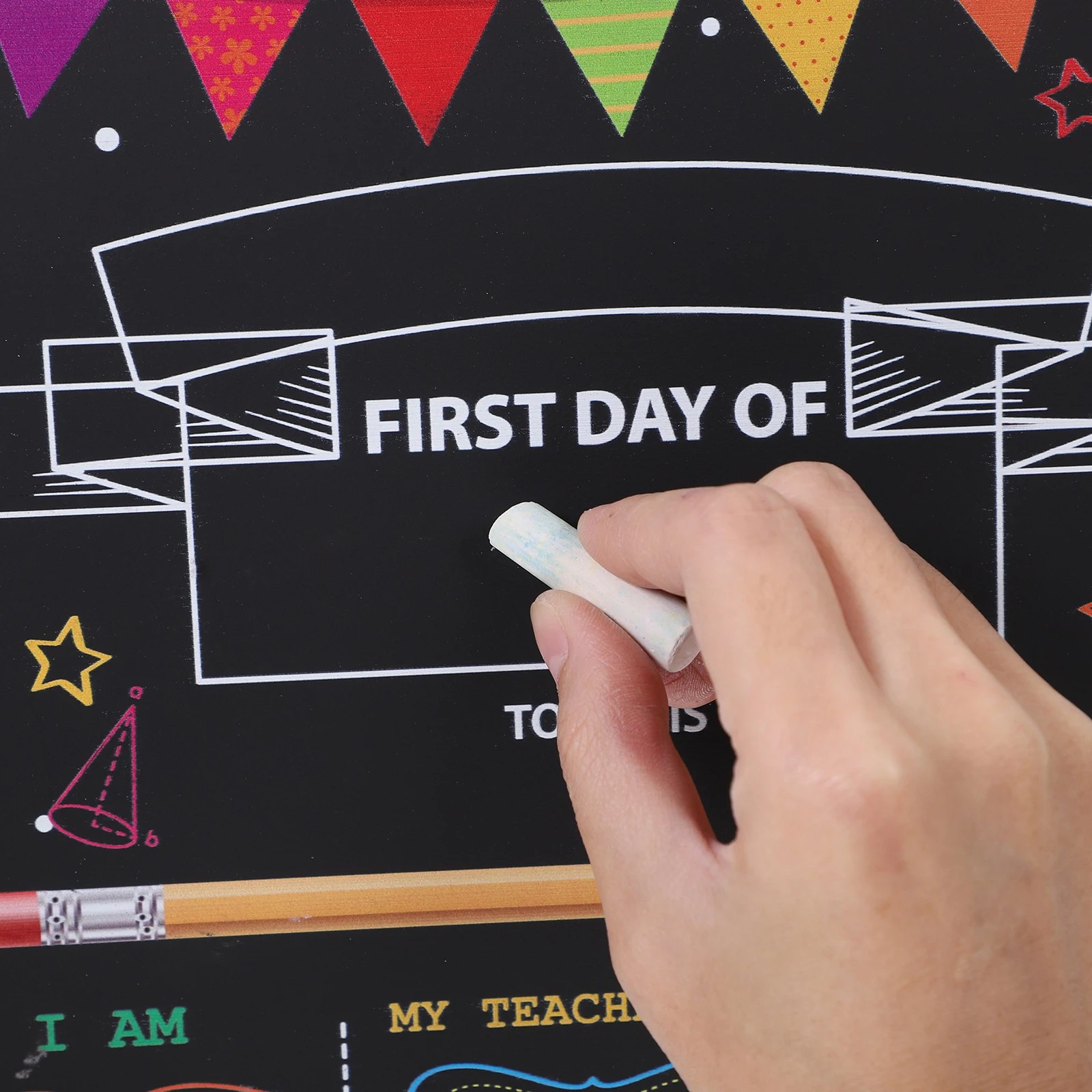 

Double Sided Blackboard Chalk Frame Standing Signboard Kids Easel Premium Material Safe Small Size Lightweight Easy