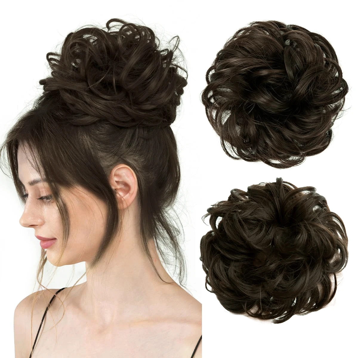 

Wavy Synthetic Hair Bun Elastic Scrunchie Chignon Messy Bun Hair Piece for Women Instant Thick Volume Hair Extensions