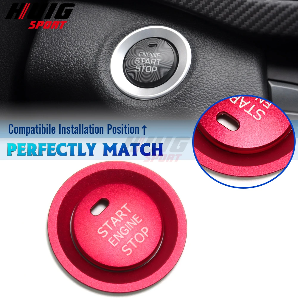 Car Engine Interior Start Stop Push Button Switch Ring Cover Trim For Hyundai Elantra AD/Avante 2017-2021 For Hyundai ix35 2018