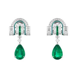 KQDANCE High Craft 925 Sterling Silver Water Drop Lab orecchini con diamanti ad alto tenore di carbonio verde smeraldo con clip donna gioielleria raffinata