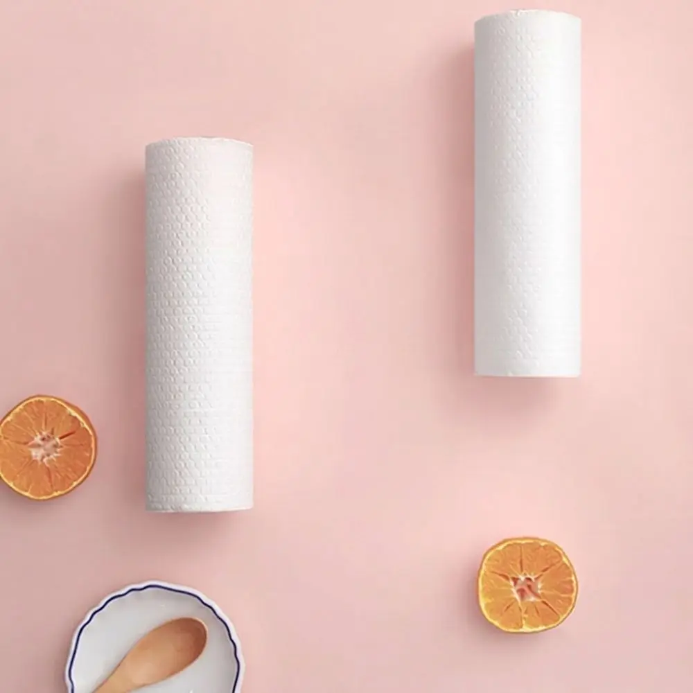 100pcs Stain Removing Power Disposable Cleaning Cloths Roll Design Kitchen Paper Towels Multi-Use Cleaning Rags Dish Washing