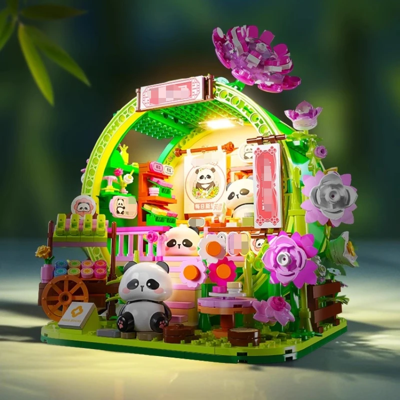 SEMBO الباندا الخيزران منزل اللبنات الأطفال التعليمية DIY بها بنفسك اليدوية الإبداعية نموذج الحلي العصرية اللعب هدايا عيد الميلاد #4