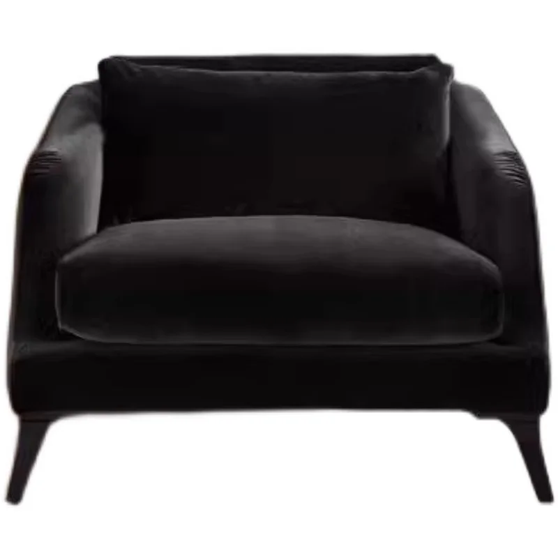 

Fabric single sofa negotiation chair medieval velvet solid wood retro simple living room sofa chair