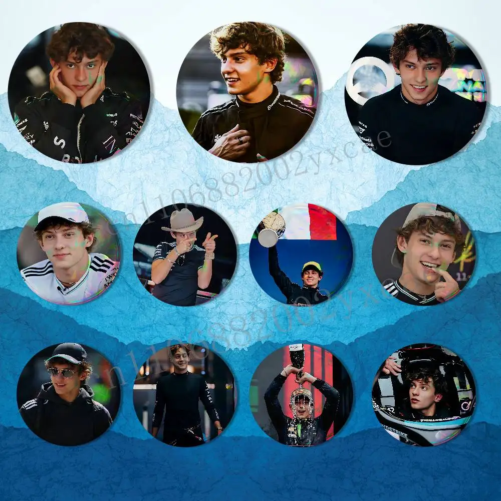 

cool A-Andrea K-Kimi Antonelli Badge on Backpack Clothes decoration Tinplate Round Brooch Funny Custom Gifts for Friend