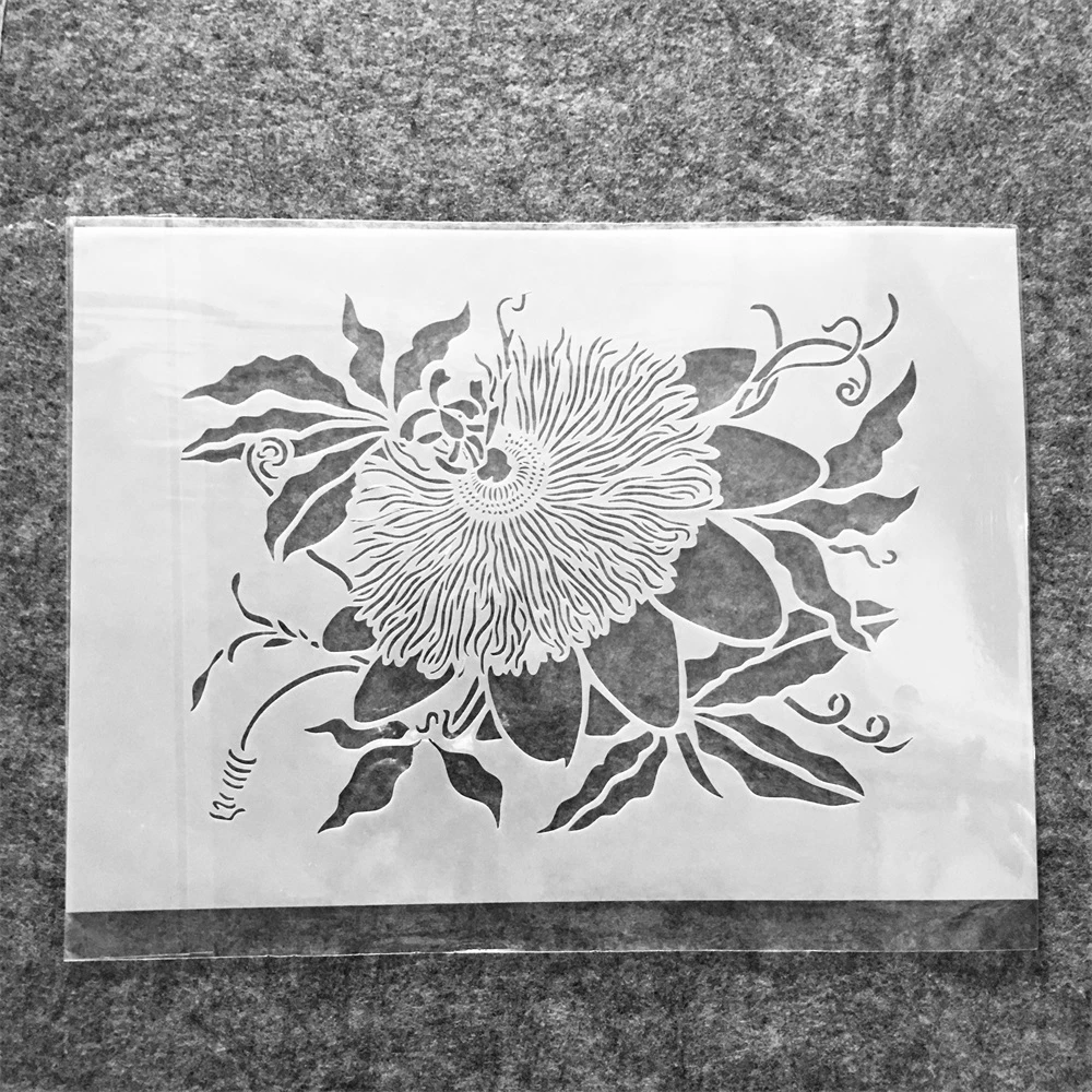 

A4 29cm Big Sun Flower Leaves DIY Layering Stencils Wall Painting Scrapbook Coloring Embossing Album Decorative Template