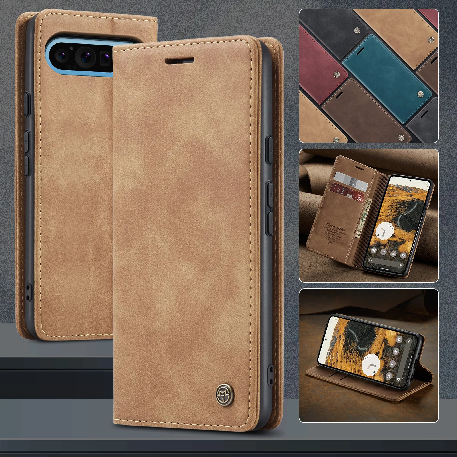 

Business Retro Leather Phone Case for Google Pixel 10 9 8 Pro XL 10A 9A 8A 7 5G Luxury Magnetic Fip Card Slot Wallet Cover