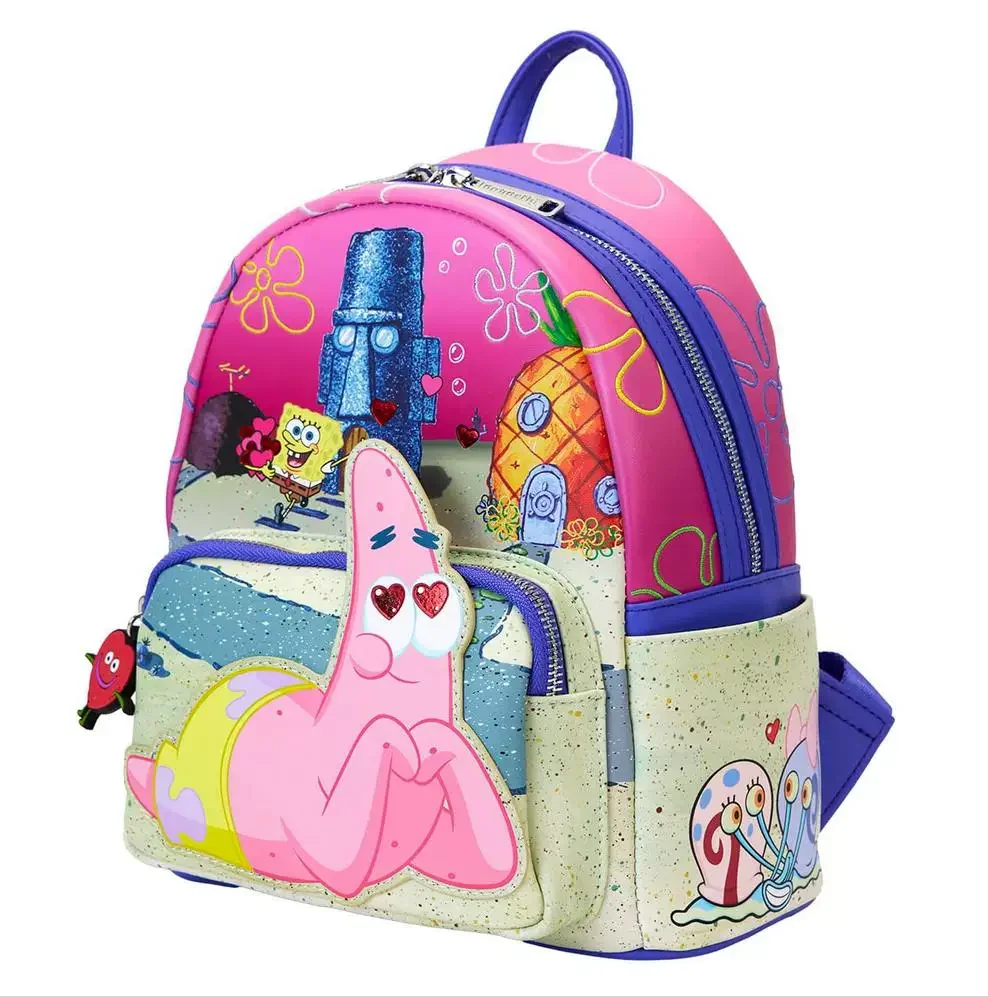 

Loungefly Spongebob Squarepants Plankton Double Shoulder Backpack Anime Cartoon Character Handbag for Fans New Arrival