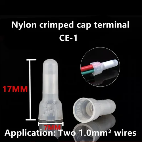 Imagen 2 del producto 50/100/500/1000 Uds CE1 CE2 CE5 tapas de engarzado de extremo cerrado conectores de terminales de Cable eléctrico