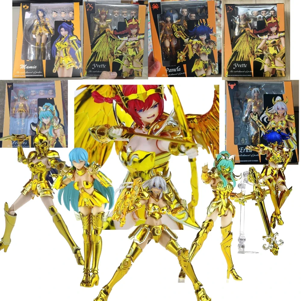 

GT Saint Seiya Cloth Myth EX Scorpio Geraldine/Virgo Verna/Aries Dolores/Pisces Venus Gold Knights Zodiac Action Figure in Stock