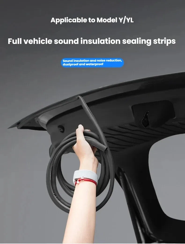 For All Tesla Model YL/Y Juniper 2021-2026 Door Seal Kit Soundproof Rubber Weather Strip Wind Noise Reduction Kit