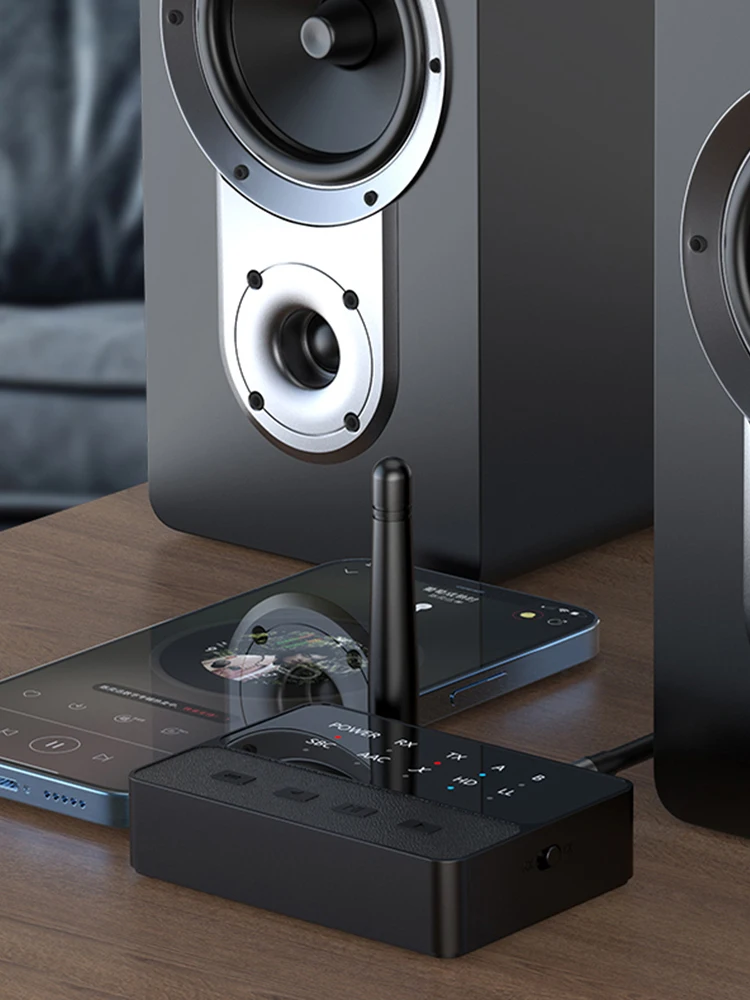 بلوتوث متوافق 5.3 APTX/HD/LL محول الصوت 3.5 مللي متر AUX/RCA 2 في 1 استقبال ستيريو لاسلكي الارسال HIFI محول ستيريو