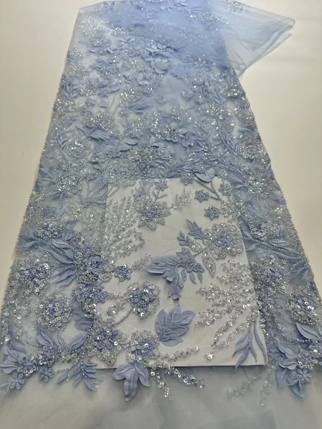 

French luxury net chiffon lace fabric, African high-quality net sequined embroidered lace fabric, Nigerian dress sewn