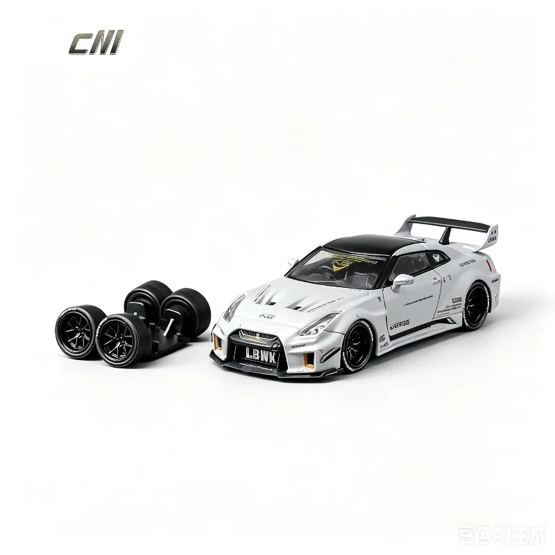 CM Model 1:64 Nissan GTR R35 RR alloy die-casting car model, adult collectible, static  ornament, holiday gift, boys' toy.
