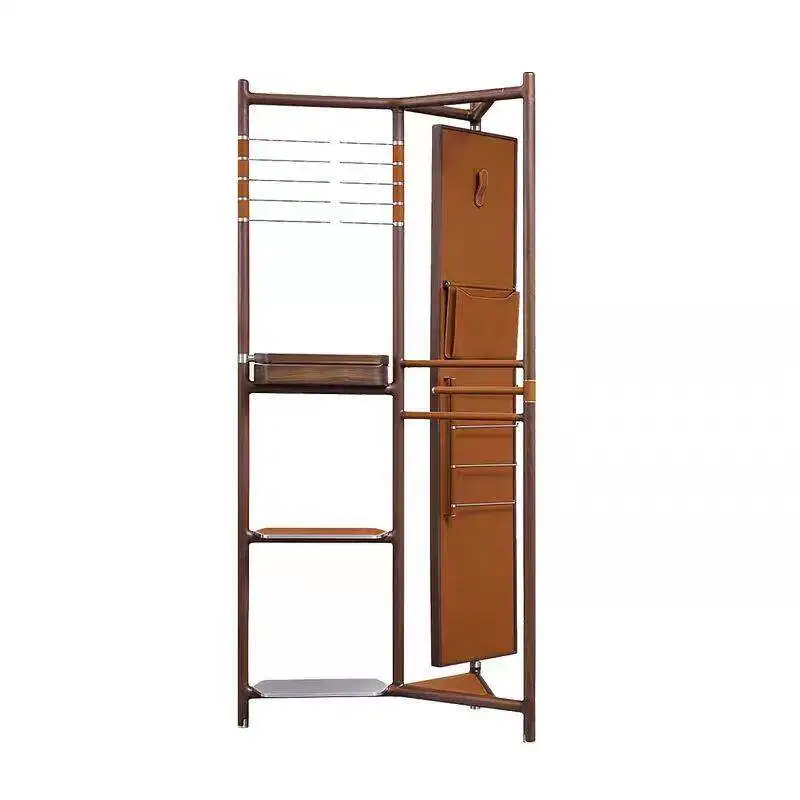 Solid wood coat rack floor-to-ceiling ash bedroom high-end hanger walnut home vertical rack living room fitting