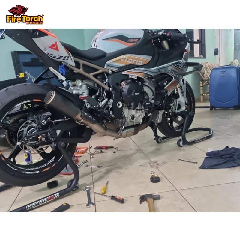 Motorcycle Exhaust Slip On For Bmw S1000Rr 2020 2019 2021 2022 2023 2024 2025 Exhaust System Stainless steel 60mm Mid Link Pipe