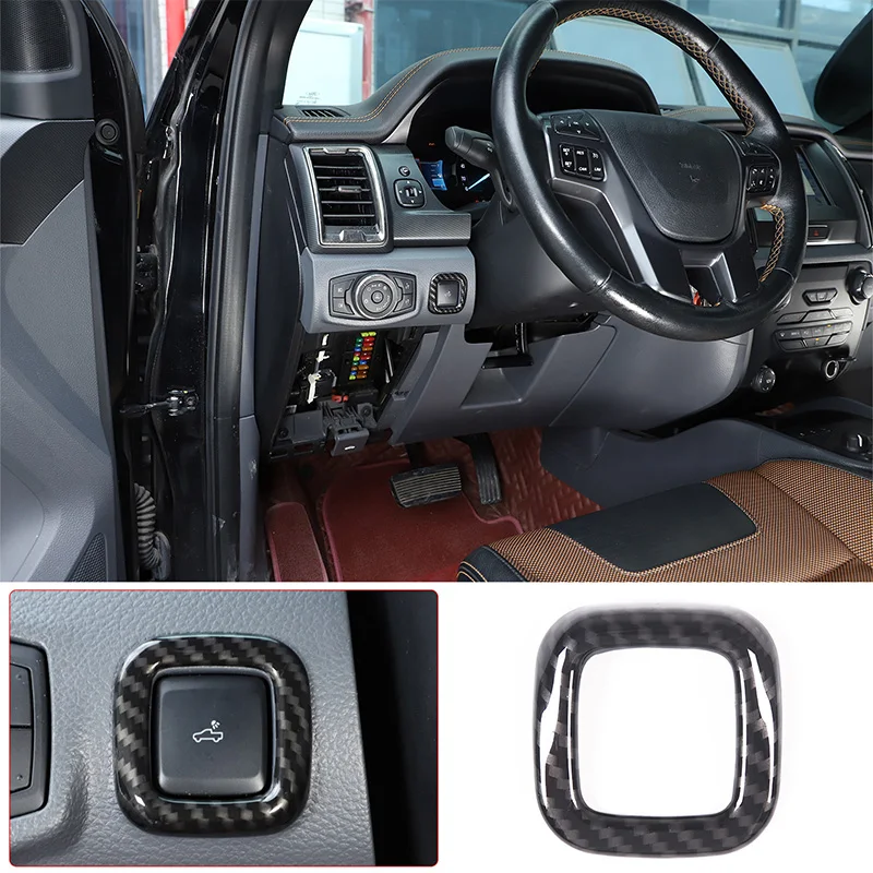 Car Hood Switch Frame Trim Sticker Front Air Outlet Adjustment Rod Cover Accessory For Ford Ranger Wildtrak T6 T7 T8 2015-2021