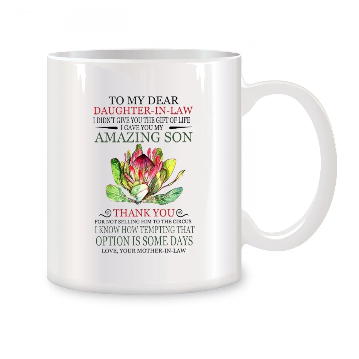 To My Dear Daughter In Law I Gave You My Amazing Son Mugs For Funny Birthday Gifts Novelty Coffee Ceramic Tea Cups White 11 oz