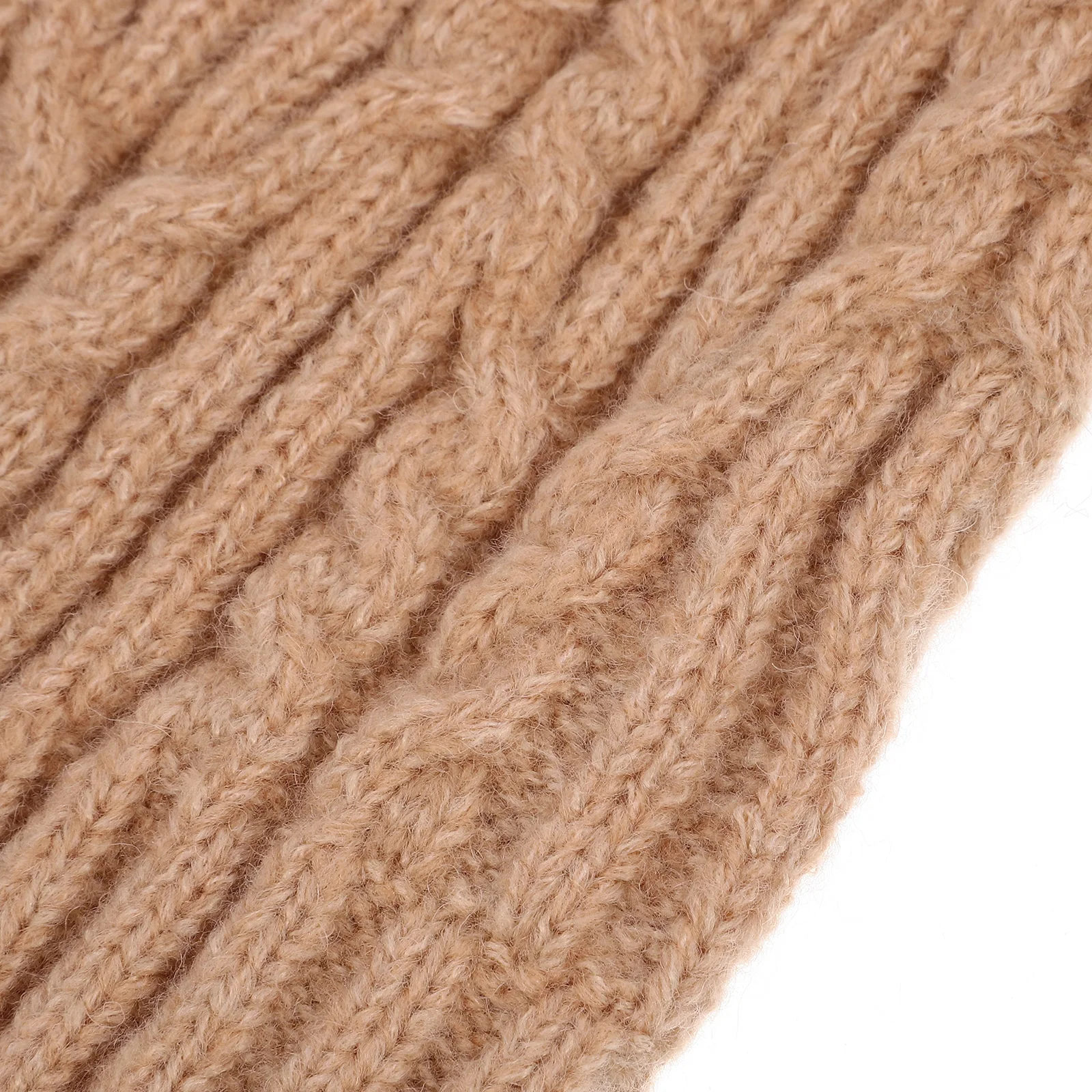 

Knitted Hat Winter Caps for Women Retro Warm Foldable Beanies Fashion Hats One Color Mohair Pom Pom Vintage Soft Comfort