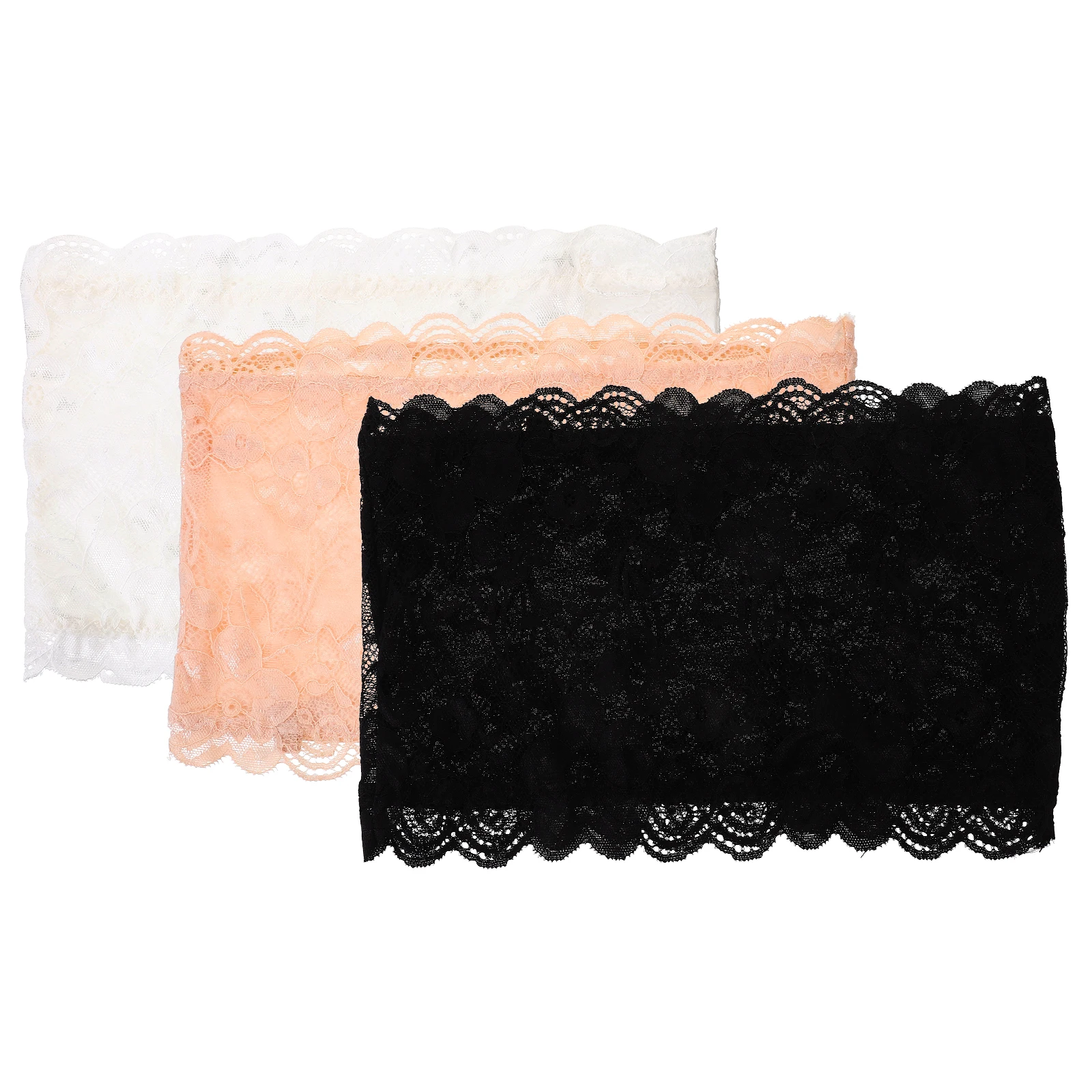 

3pcs Breast Wrap Top Seamless Strapless Bra Strapless Tube Top Bandeau Tube for Women Elastic Summer Underwear