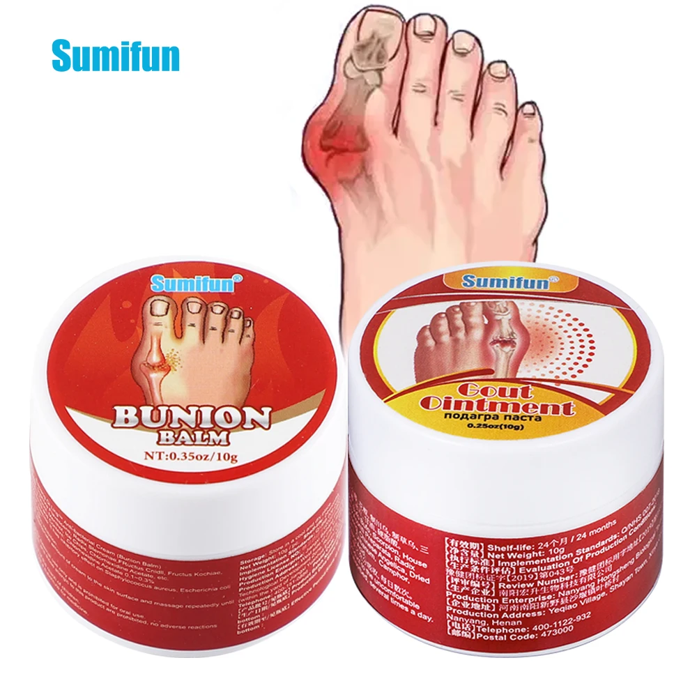 

2Types Sumifun Bunion Relief Cream Toe Joint Valgus Corrector Cream Treat Gout Arthritis Thumb Pain Anti-inflammatory Ointment