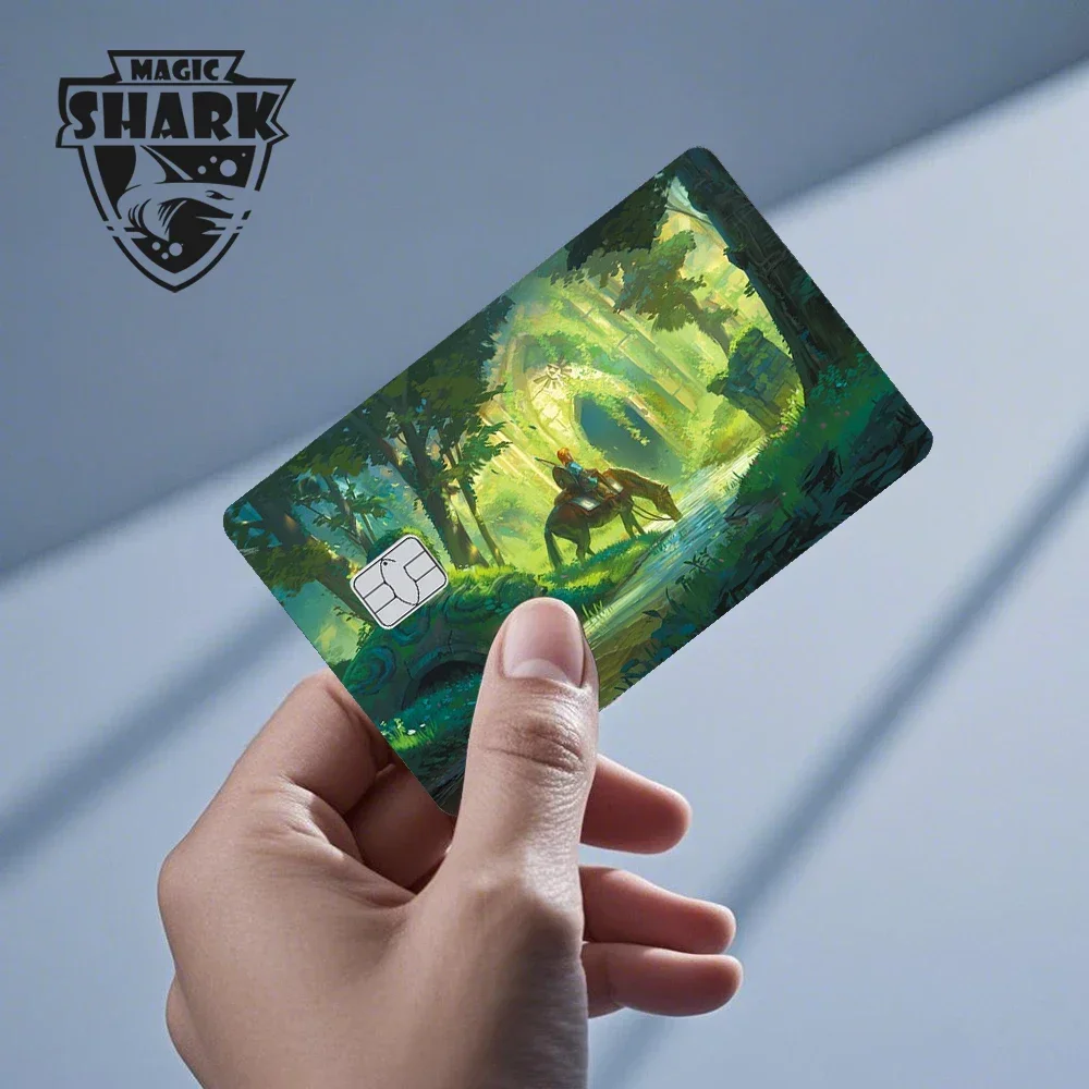 Magich Shark Meme Flower Heart Love Ring 3M PVC No Fade Skin Cover ملصق فيلم لبطاقة الائتمان الخصم