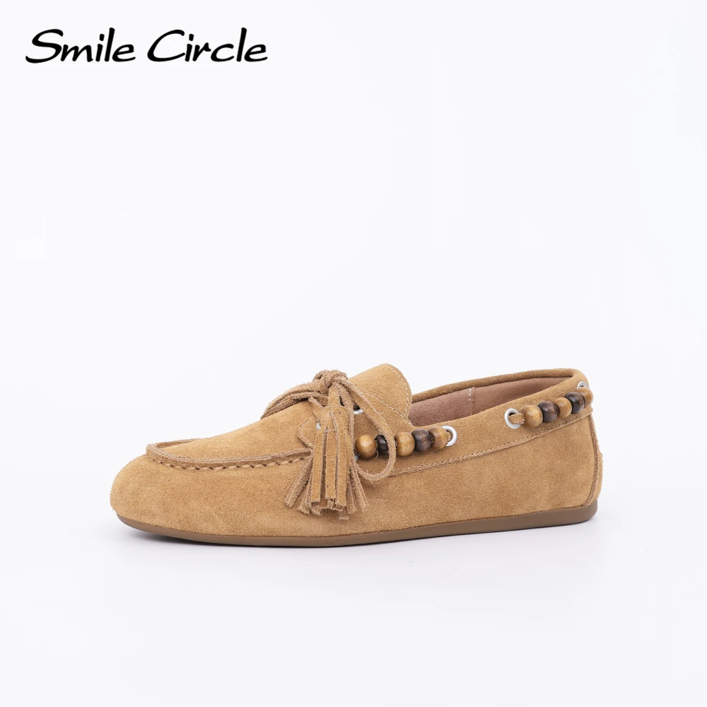 

Smile Circle Boat Shoes Genuine Leather Flats Shoes