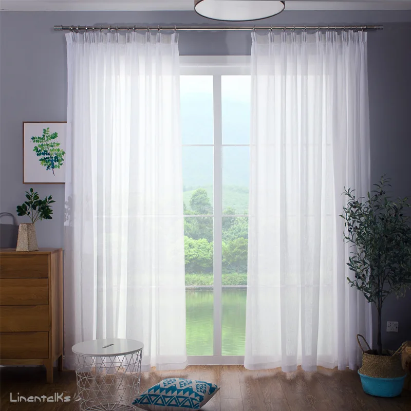 

2023 New Nordic Style Modern Minimalist Ins High-end White Gauze Fresh Custom Curtains Curtains for Living Dining Room Bedroom