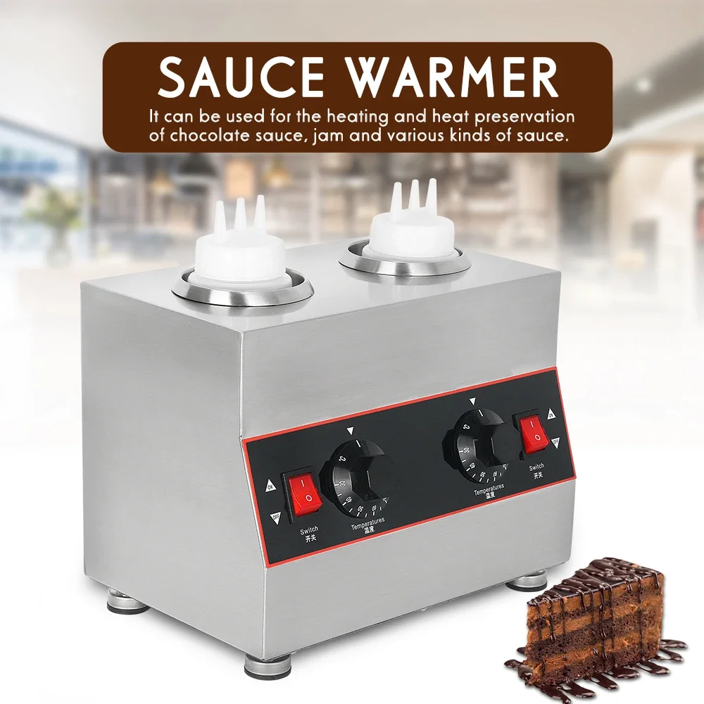 LXCHAN Commercial Chocolate Heater Sauce Warmer Sauce Insulation Machine 1/2/3/4 Bottles Soy Jam Heater Filling Machine